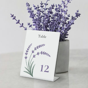 Signe De Table Porte-nombre de table de mariage à la lavande