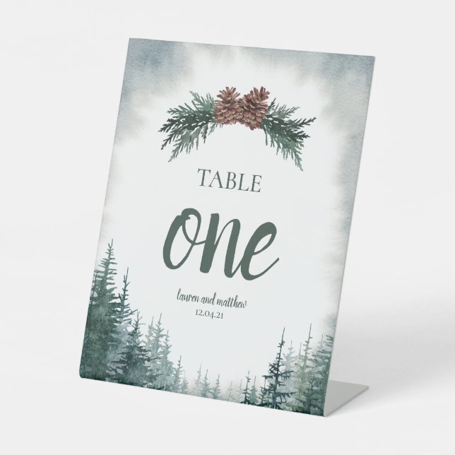 Signe De Table Porte-nombre de table de mariage rustique (Recto)