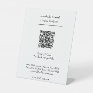 Signe De Table Portefeuille professionnel Personnalisé Code QR mo