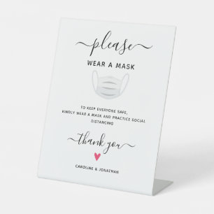 Signe De Table Portez un masque social qui dérange un simple coeu