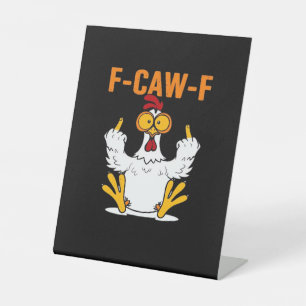 Signe De Table Poulet drôle F-Caw-F Fingers