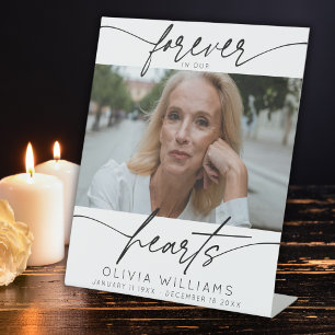 Signe De Table Pour Toujours Dans Nos Coeurs Simple Script Photo 