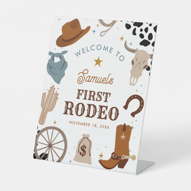 Signe De Table Premier Rodéo Western Boy Premier anniversaire Bie (Recto)
