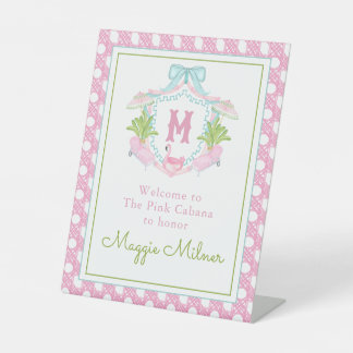 Signe De Table Preppy Palm Beach Monogram Crest