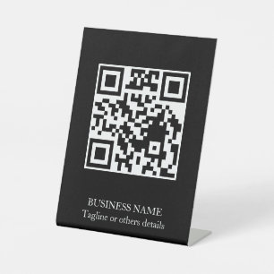Signe De Table Présentoir de présentation d'entreprise à code QR 