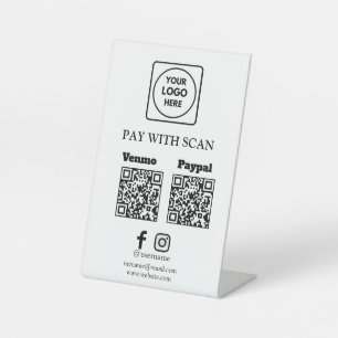 Signe De Table Présentoir de signalisation d'entreprise de code Q