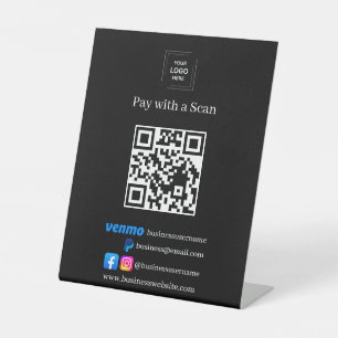 Signe De Table Présentoir de site Web d'entreprise avec code QR n