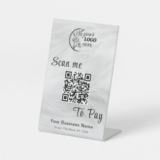 Signe De Table Présentoir de table pour paiement par code QR Scan