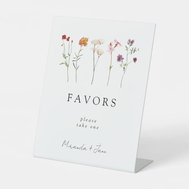 Signe De Table Pride lesbienne fleur sauvage Faveurs de mariage f (Recto)