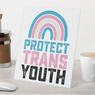 Signe De Table Pride LGBT Protéger les jeunes transgenres transge