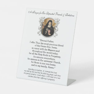 Signe De Table Prière de Sainte Gertrude pour les pauvres âmes Ca
