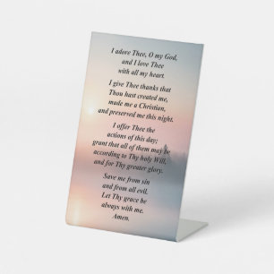 Signe De Table Prière du matin sur un socle de piédestal