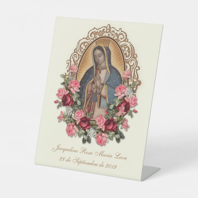 SIGNE DE TABLE PRIÈRE RELIGIEUSE ESPAGNOLE BAPTISME RECUERDO BAUT (Recto)