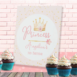 Signe De Table Princesse Crown Rose Petite fille Anniversaire