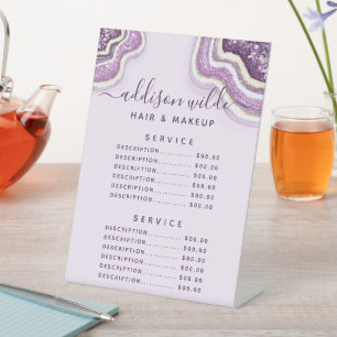 Signe De Table Prix du service de géode d'agate à paillettes viol