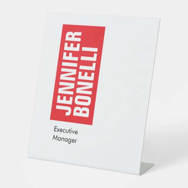 Signe De Table Professionnel minimaliste moderne en blanc (Recto)