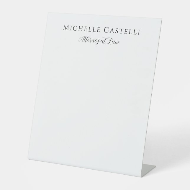 Signe De Table Professionnel Unique Classique Simple Noir & Blanc (Recto)
