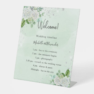 Signe De Table Programme de chronologie mariage floral eucalyptus