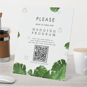 Signe De Table Programme de mariage des Feuilles de la palme trop