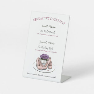 Signe De Table Programme de mariage lesbien Fleurs Violettes Élég
