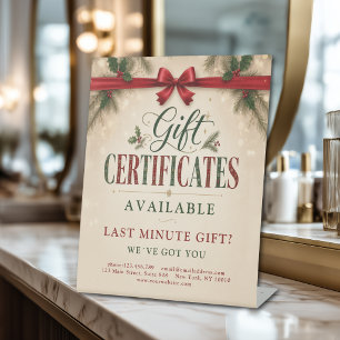 Signe De Table Promotion de certificat-cadeau de salon de Noël 