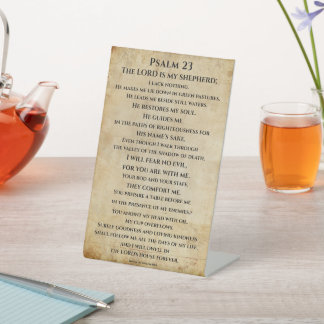 Signe De Table Psalm 23  { NHEB version.}