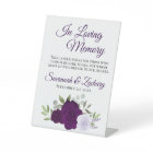 Purple Boho Roses Love Mémoire Mariage Memorial
