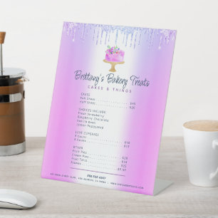 Signe De Table Purple Cake Boulangerie Parties scintillant Driver