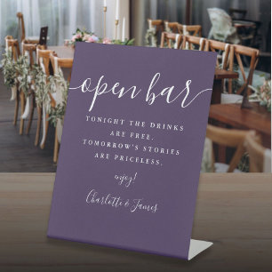 Signe De Table Purple Signature Script Ouvrir la barre