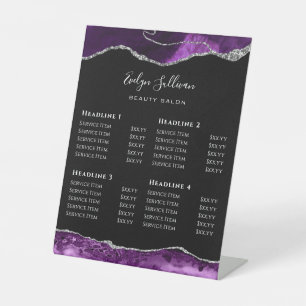 Signe De Table Purple Silver Agate Beauté Salon Tarifs