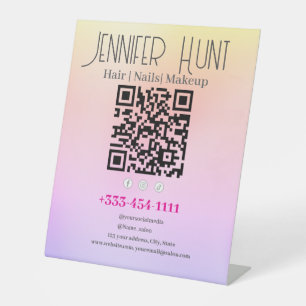 Signe De Table QR Code Beauté Salon minimaliste moderne