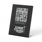 QR Code Black Menu Logo Contact Café moderne sans 