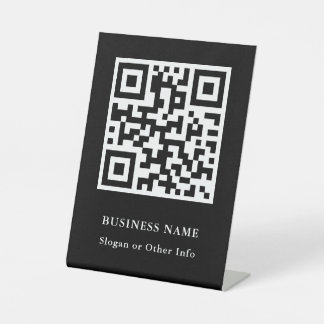 Signe De Table QR Code Black Modern Business