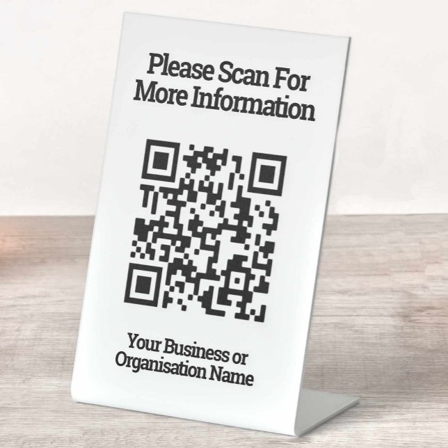 Signe De Table QR Code Design information Signal de piédestal (Créateur téléchargé)