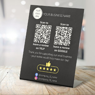 Signe De Table QR code examen de la petite entreprise GOOGLE et Y