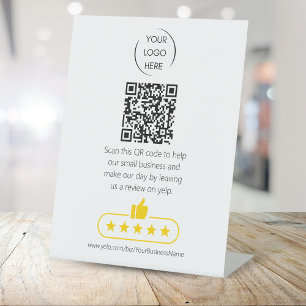Signe De Table QR code examen des petites entreprises YELP