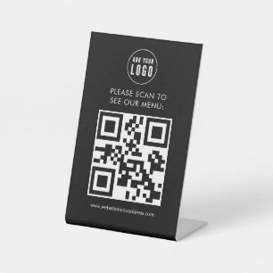 Signe De Table QR Code Menu Logo sans contact Café moderne Pedest