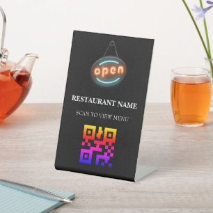 Signe De Table QR Code Menu numérique pour les restaurants