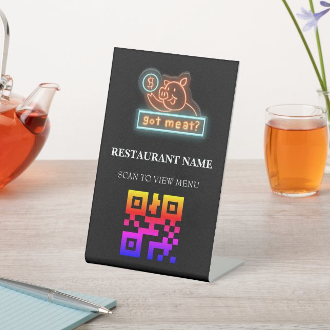 Signe De Table QR Code Menu numérique pour les restaurants (In SItu)