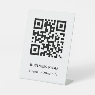 Signe De Table QR Code Noir et blanc Entreprise moderne