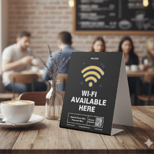 Signe De Table Qr Code Nom commercial Minimal wifi Détails