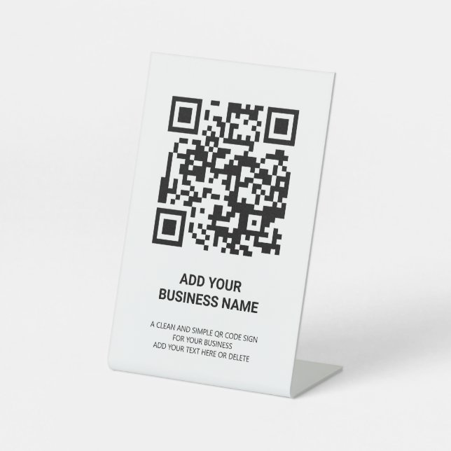 Signe De Table QR Code numérisable sans contact (Recto)