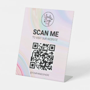 Signe De Table QR Code Scan Me Business Menu Website Services Ped