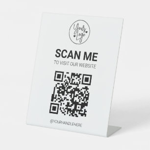 Signe De Table QR Code Scan Me Business Menu Website Services Ped