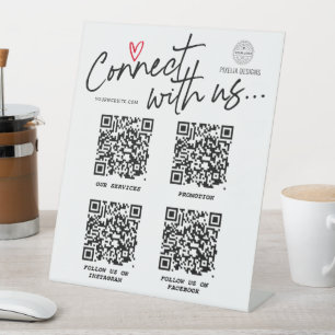 Signe De Table QR code Se connecter avec nous Modern Social media