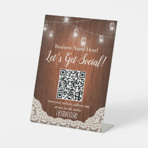 Signe De Table QR Code Social Media Business String Lights Rustiq