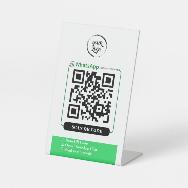 Signe De Table QR Code WhatsApp Business (Recto)
