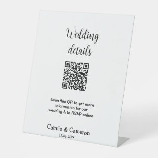 Signe De Table QR MARIAGE WEBSITE ajouter la date de photoname no