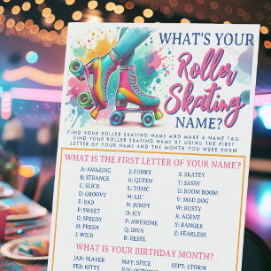 Signe De Table Quel est votre Roller Nom de patinage Jeu Piédesta