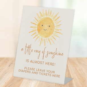 Signe De Table Rayon De Raffin De Benne De Baby shower Sunshine